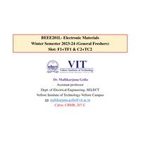 Module 1 Introduction of Electronic Materials, Electronic Materials - BEEE201L