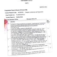 Computer Architecture and Organization