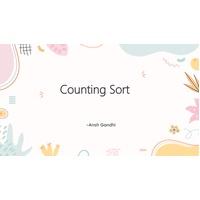 Counting sort Data Structures and Algorithms-BCSE202L