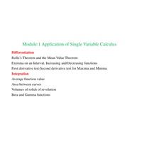 Mean Value Theorems 1.2 Calculus-BMAT101L