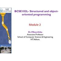 Storage Classes & Scope Structured and Object-Oriented Programming-BCSE102L