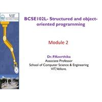 Functions Structured and Object-Oriented Programming-BCSE102L