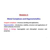 Inorganic Complexes Engineering Chemistry BCHY101L