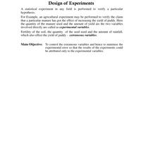 Probability and Statistics Design of Experiment-BMAT202L