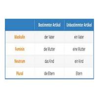 Gender Singular Plural German I-BGER101L