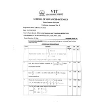 Differential Equations and Transforms [BMAT102L] CAT-2 C2 2023-2024 Question Paper + Answer Key