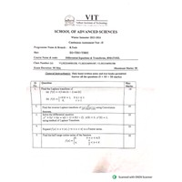 Differential Equations and Transforms [BMAT102L] CAT-2 D2 2023-2024 Question Paper + Answer Key