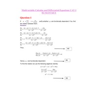 Multivariable Calculus And Differential Equations